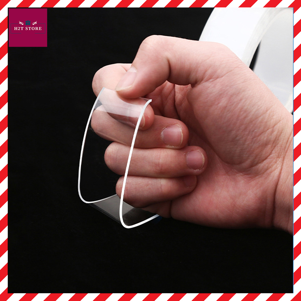 Băng keo nano 2 mặt trong suốt đa năng siêu dính rộng 3cm dày 1mm