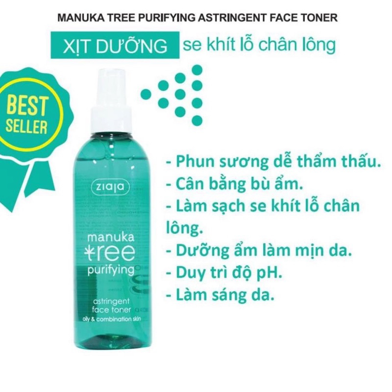Toner se khít lỗ chân lông Manuka Tree Purifying Astringent Face 200ml