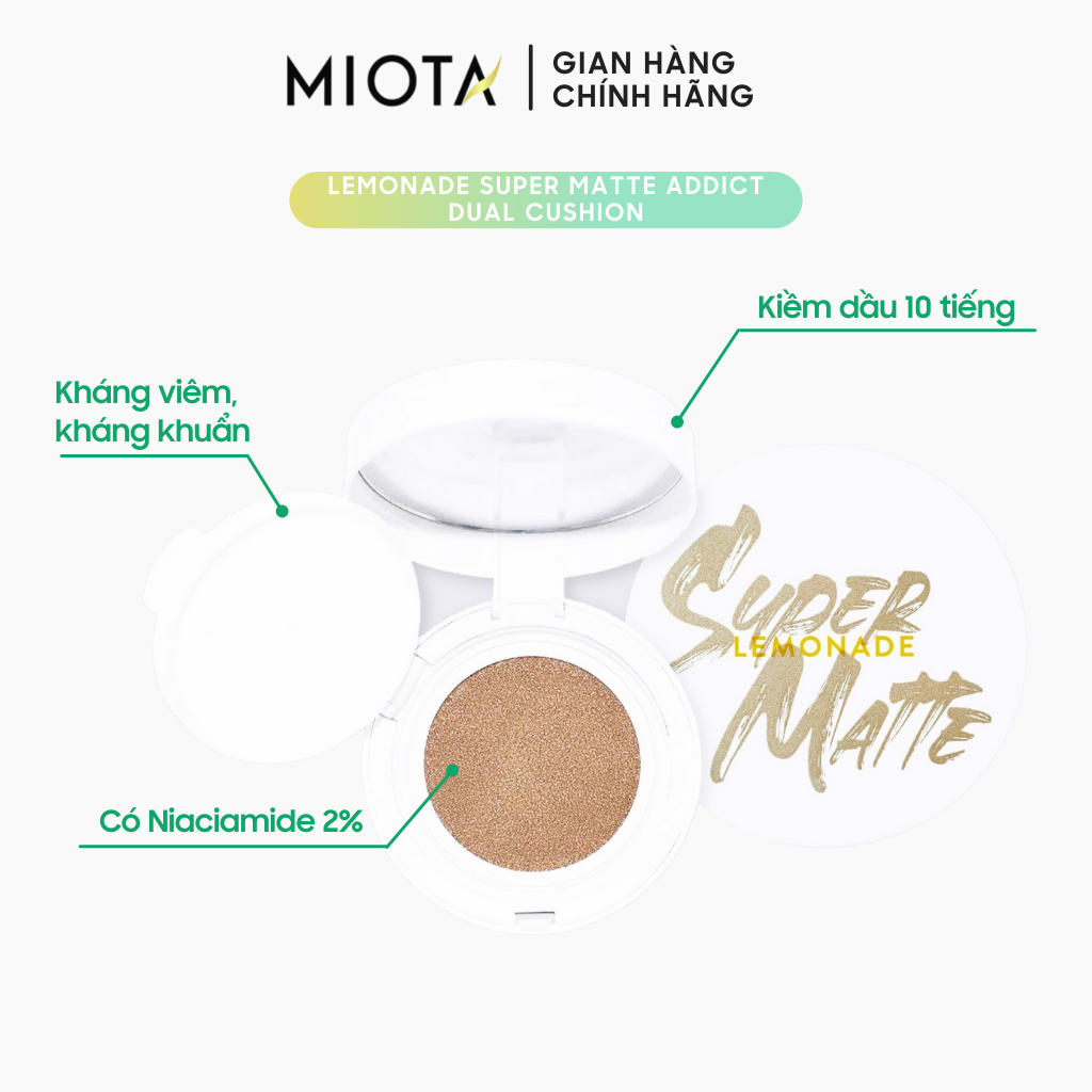 Phấn Nước Siêu Kiềm Dầu Lemonade Supermatte Cushion Missha 15g SPF50+/PA+++ Che Phủ Tốt, Lâu Trôi