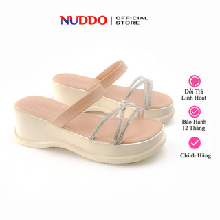 Dép Đế Bánh Mì Phối Quai Đá Cao Cấp Đế Cao 5p NUDDO NU577