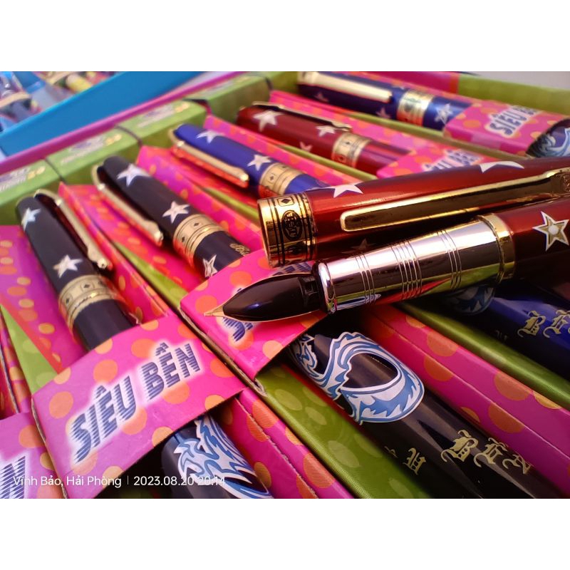 Bút máy học sinh Kim Thành 20: Viết chữ đẹp, không tắc mực, thân bút bằng kim loại, ngòi mài chất lượng