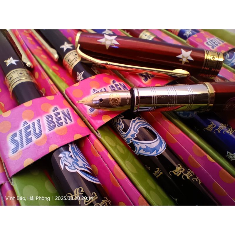 Bút máy học sinh Kim Thành 20: Viết chữ đẹp, không tắc mực, thân bút bằng kim loại, ngòi mài chất lượng