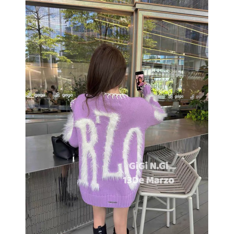 Áo len 13DE chữ lông