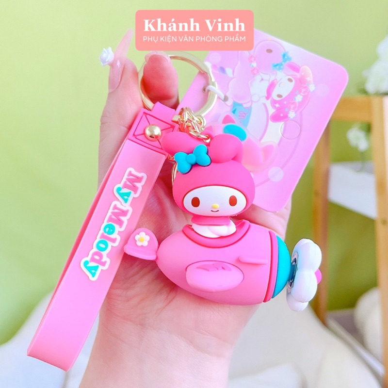 Móc Khoá Cao Cấp Bộ Tàu Bay Sanrio | Móc Khoá Kèm Phụ Kiện