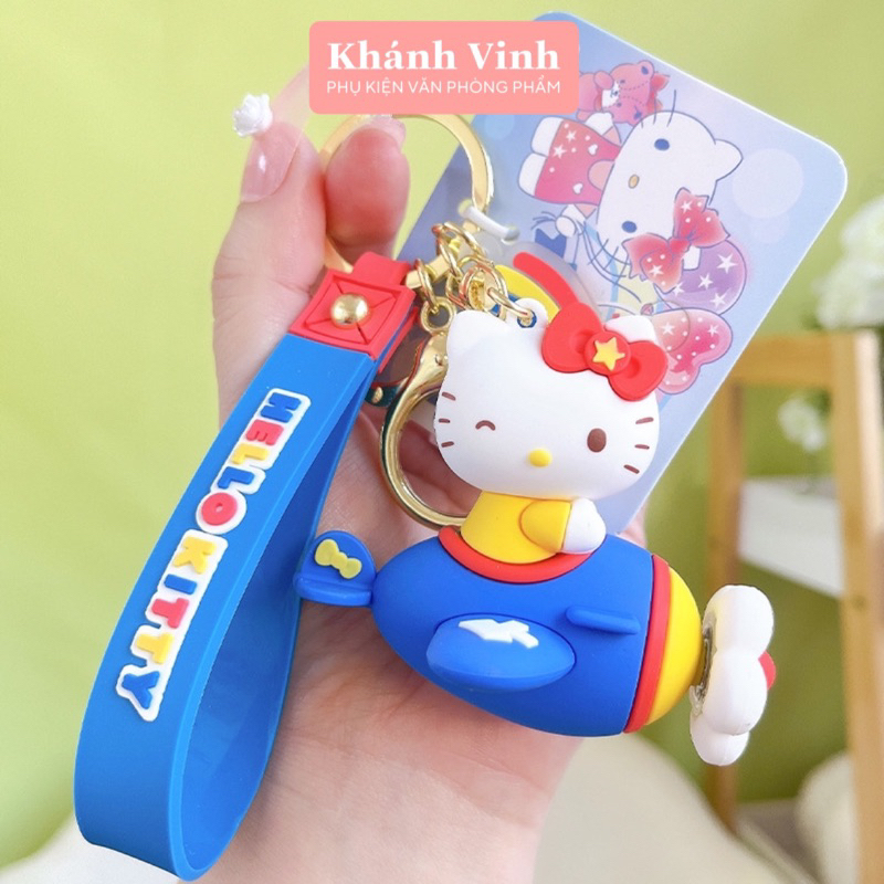 Móc Khoá Cao Cấp Bộ Tàu Bay Sanrio | Móc Khoá Kèm Phụ Kiện