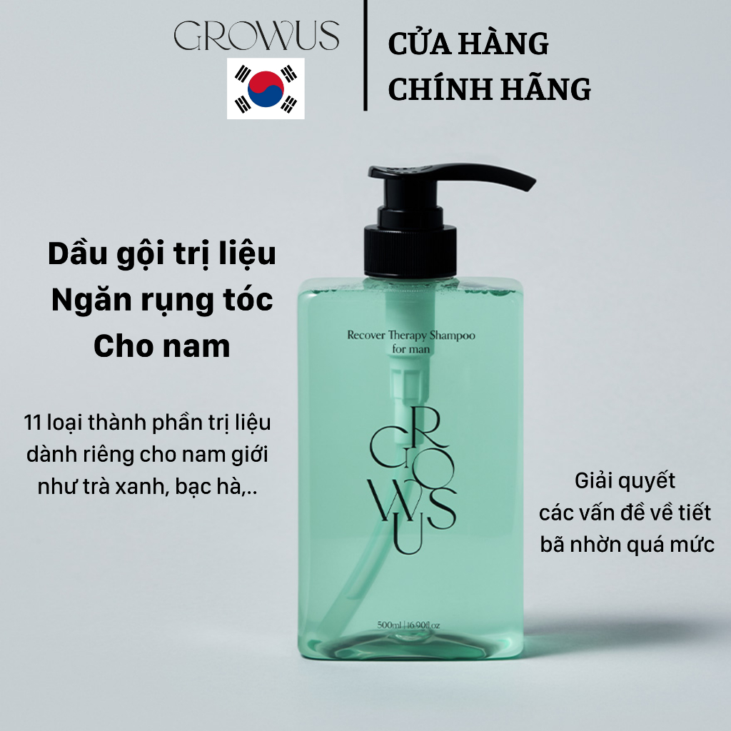 GROWUS Dầu gội giảm gãy rụng phục hồi cho nam 500ml