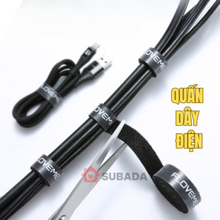 Băng gai dây quấn sạc điện thoại tai nghe cáp sạc chống rối SuBaDa quấn dây điện thu gọn dây sạc đa năng QD