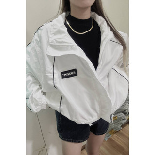 ÁO KHOÁC GIÓ NỮ CROPTOP FORM RỘNG TAG CAO SU TWENTN