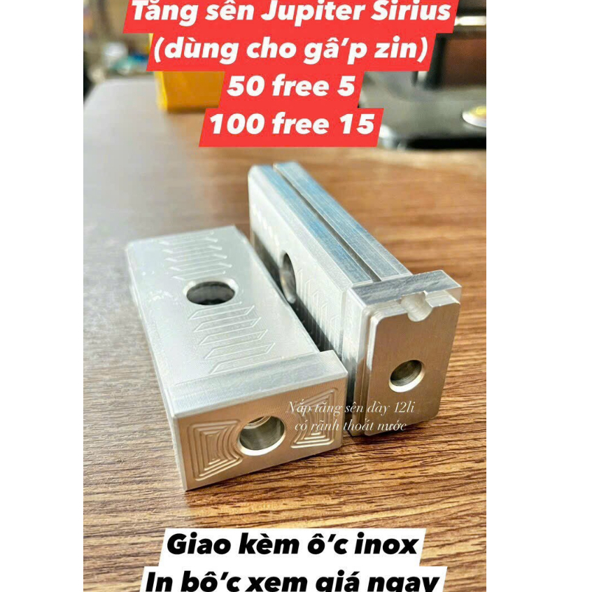 Tăng Sên Âm Jupiter Pát Pas Bát Pass Tăng Sên Jupiter Nhôm CNC Không Gỉ, Có Rãnh Thoát Nước, Lắp Như Zin