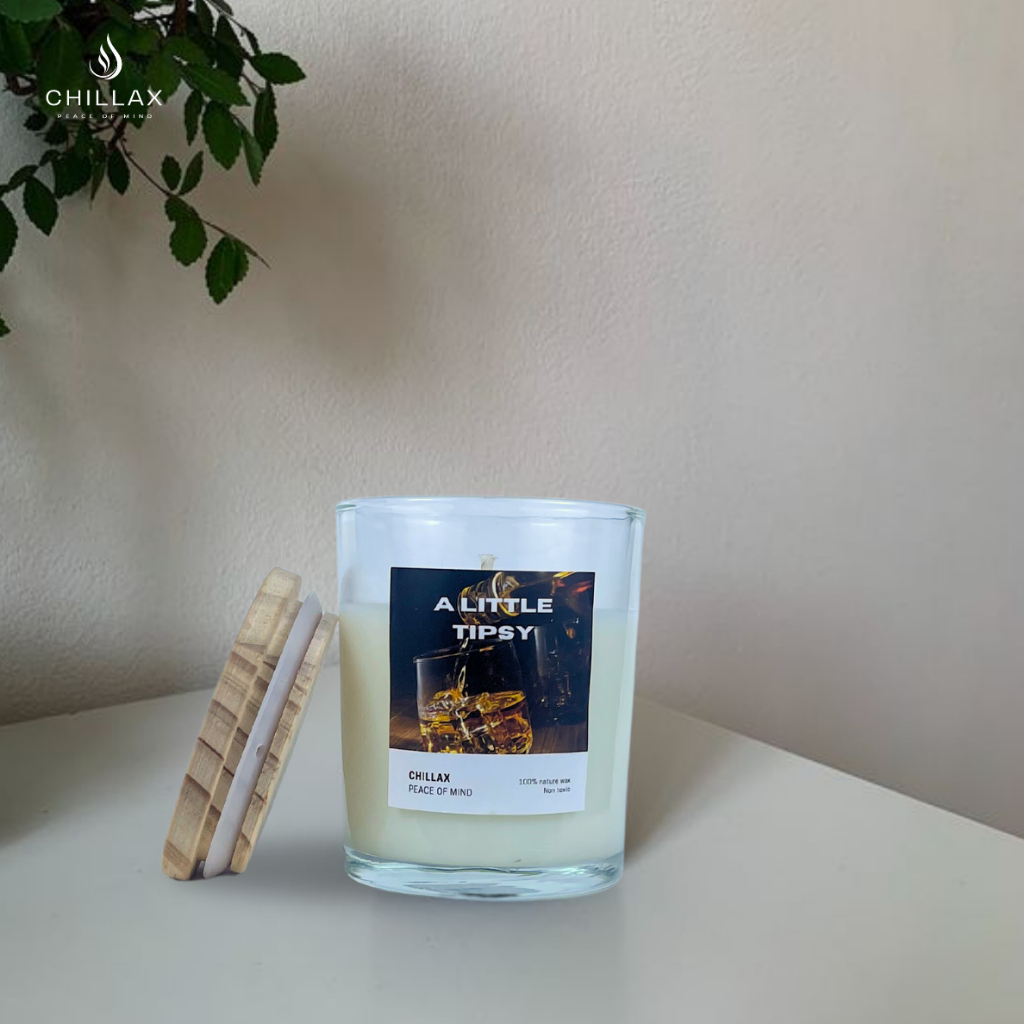 Nến Thơm Phòng Thư Giãn CHILLAX Cao Cấp Tinh Dầu Thiên Nhiên Hương Thơm Rượu Whiskey A LITTLE TIPSY