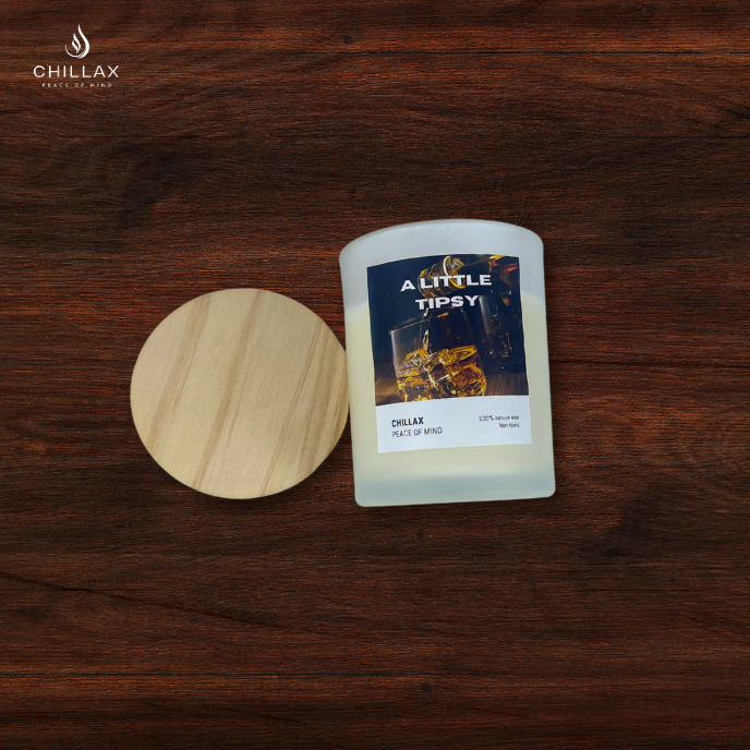 Nến Thơm Phòng Thư Giãn CHILLAX Cao Cấp Tinh Dầu Thiên Nhiên Hương Thơm Rượu Whiskey A LITTLE TIPSY