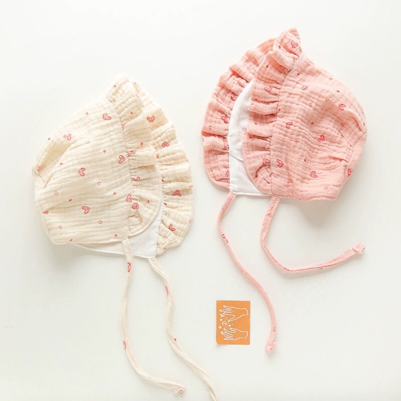 MŨ VẢI TIỂU THƯ PHỐI REN ĐÁNG YÊU CHO BÉ 0-18M