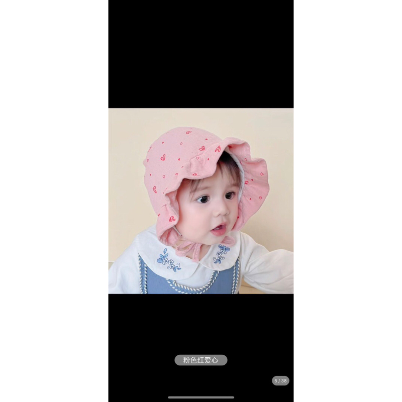 MŨ VẢI TIỂU THƯ PHỐI REN ĐÁNG YÊU CHO BÉ 0-18M