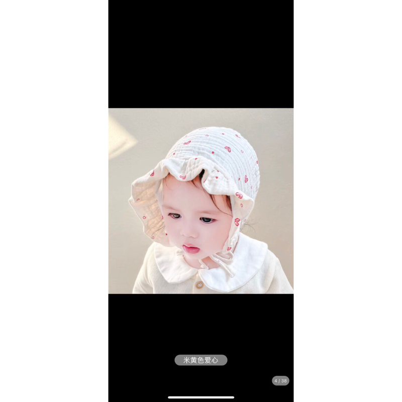 MŨ VẢI TIỂU THƯ PHỐI REN ĐÁNG YÊU CHO BÉ 0-18M