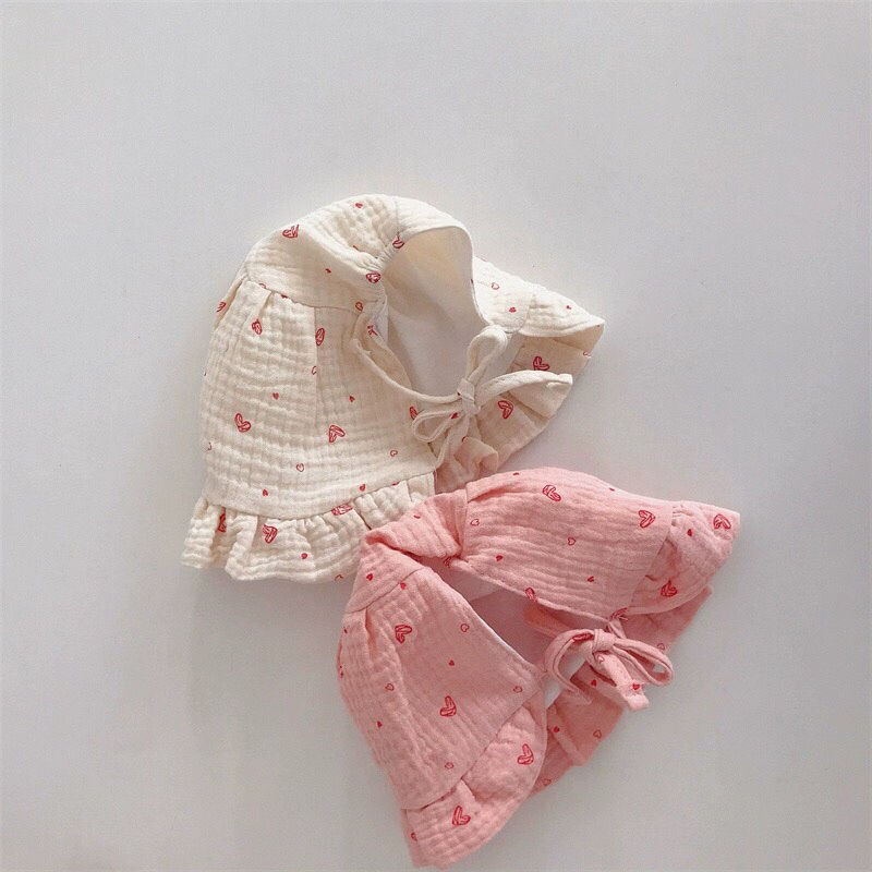 MŨ VẢI TIỂU THƯ PHỐI REN ĐÁNG YÊU CHO BÉ 0-18M