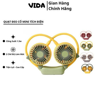 Quạt Đeo Cổ Cute Xoay 360 Độ , Quạt Mini, Tích Điện, Sạc Nhanh, USB, Hai Chế Độ Làm Mát Tai Gấu SP41233216