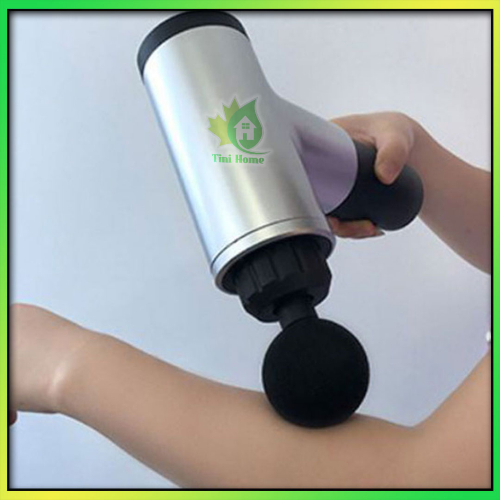 Súng Massage Cầm Tay Mini - Máy Đấm Lưng Mát Xa Trị Liệu Cổ Vai Gáy 4 Đầu 6 Chế Độ - Tinihome Shop