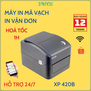 Máy in tem mã vạch, vận đơn kết nối USB, LAN XPrinter 420B, In từ app GHTK, GHN, Shopee, TMĐT...