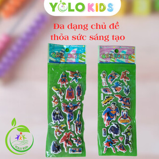 Hình dán nổi 3d, hình dán sticker nổi 3d, sticker 3d nổi yolo kids