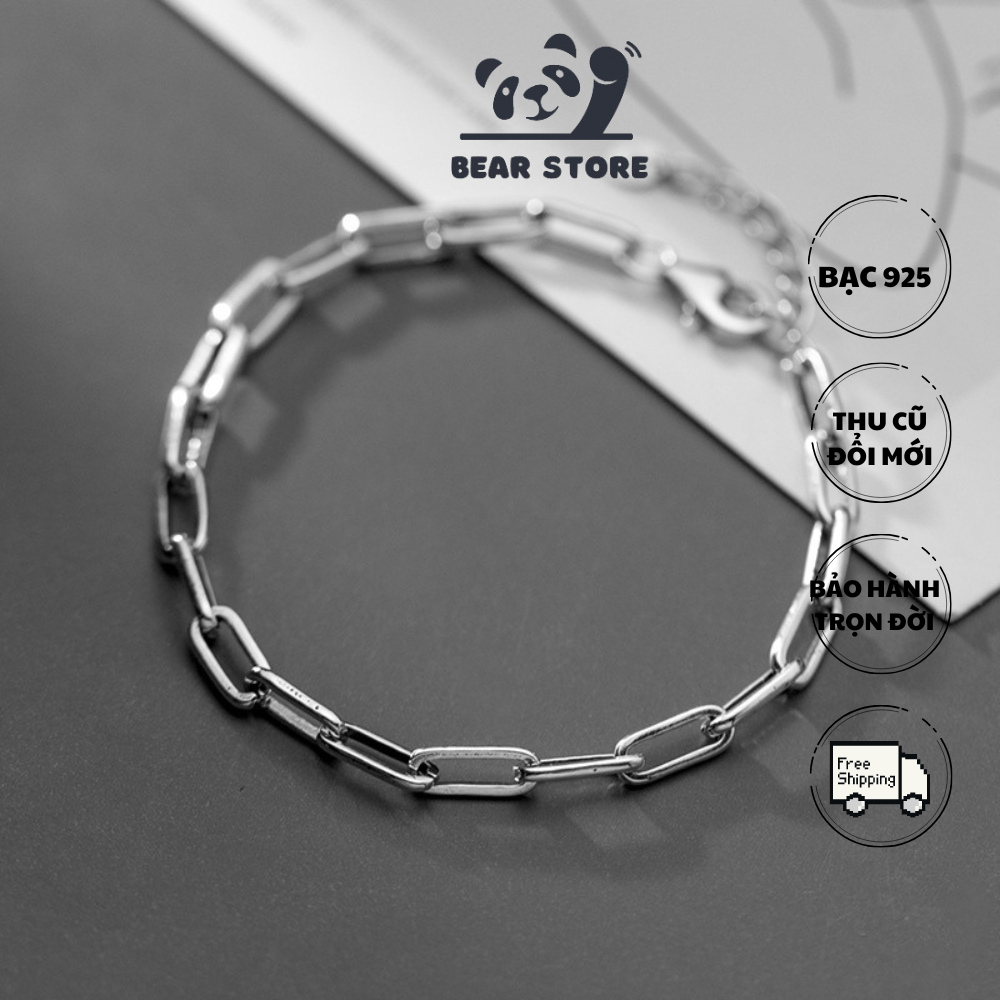 Lắc tay bạc 925 BEARSTORE2202, vòng tay bạc gắn charm