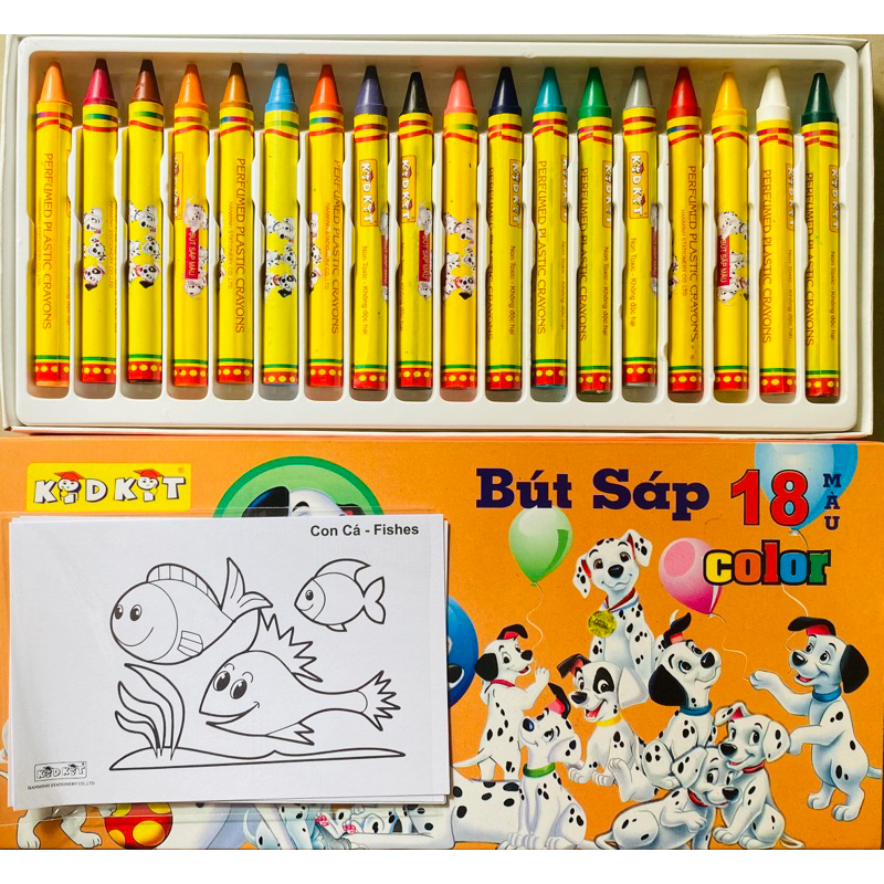Bút sáp màu chó đốm 12,18 màu