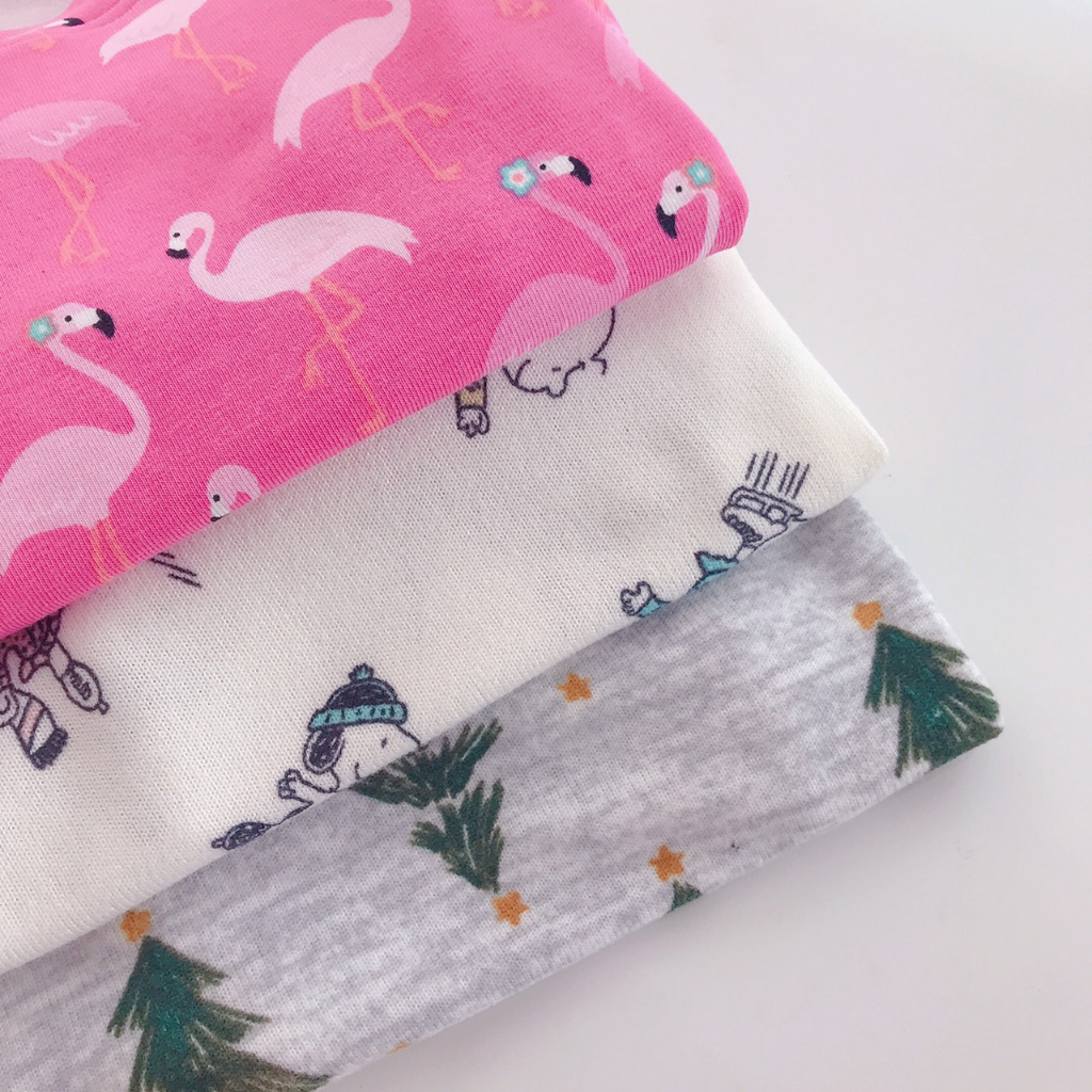 Bộ dài tay in hình hoạ tiết cây thông,hoạt hình TANOSA chất cotton mềm mịn mát cho bé trai bé gái từ 10-32kg