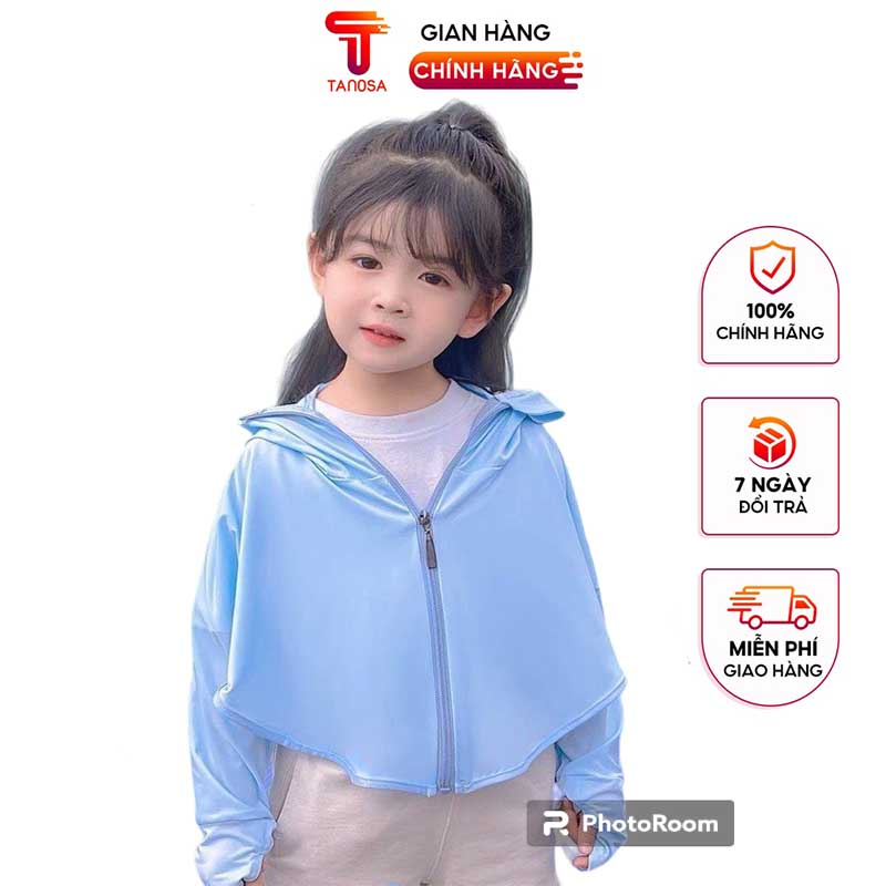 Áo chống nắng tai thỏ TANOSA cho bé Medokids chất thun kim cương thấm hút tốt áo nắng dáng ngăn cánh dơi