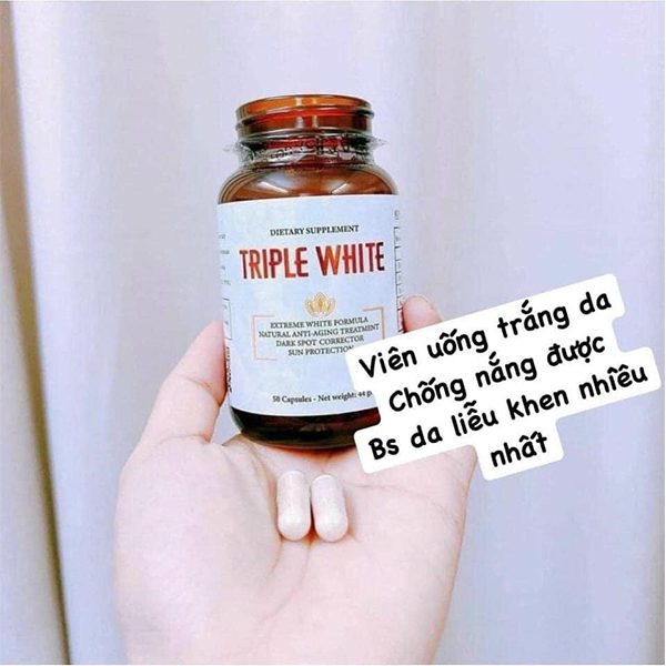 Triple white VIÊN UỐNG GLUTATHION 1200MG TRẮNG DA, MỜ NÁM