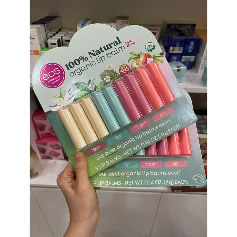 SIÊU DƯỠNG MÔI EOS của Mỹ hàng ORGANIC 100% tách set random mau