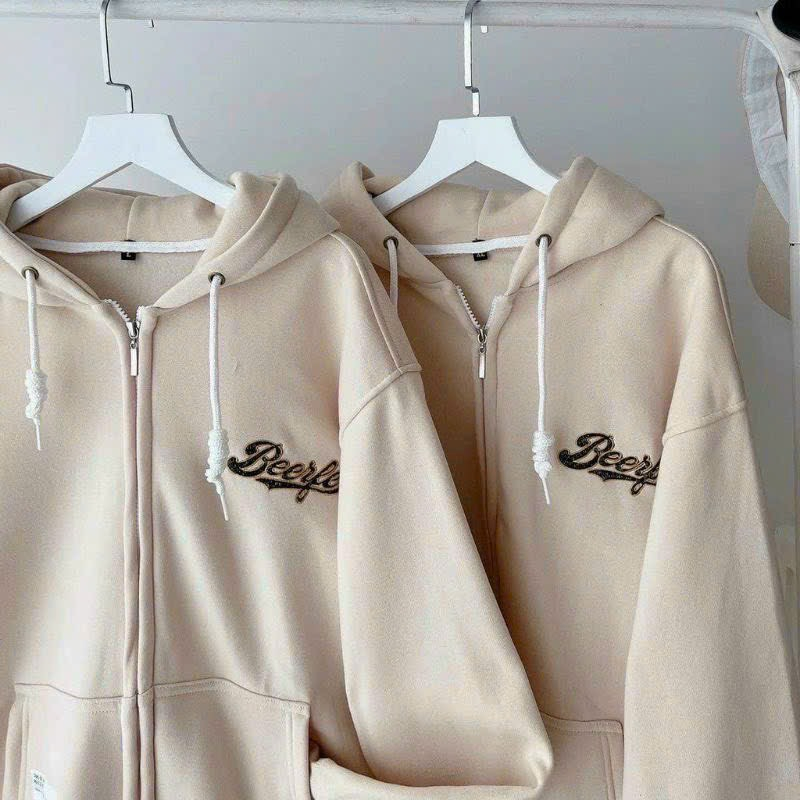 Aó Khoác Nỉ Hoodie Zip In Logo,Hàng Đẹp Aó Nỉ From Rộng Unisex,Aó Khoát Chống Nắng Chất Nỉ Tàu Dày Dặn
