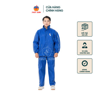 Áo mưa bộ, Bộ quần áo mưa đi phượt 1 lớp cao cấp Thủy Sơn vải dù siêu bền chống thấm có phản quang dùng đi phượt 99A