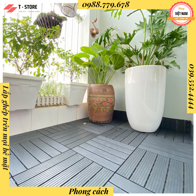Combo5 - Vỉ Nhựa Lót Sàn Ban Công HDP 30*30*2cm - Loại Chuyên Dụng cho Lót sàn Ban công, bể bơi, sân vườn
