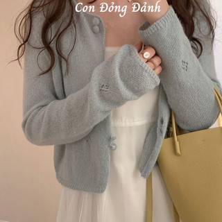 Áo khoác len cardigan nữ len nữ mỏng manh - áo len nữ khoác váy vintage hàn quốc ao082 order taobao