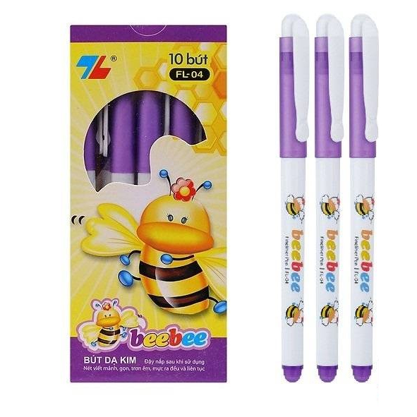 Hộp 10 Bút lông kim Beebee fl-04 -CAO CẤP - Cây viết con ong Beebee Thiên Long chính hãng, chất lượng cao