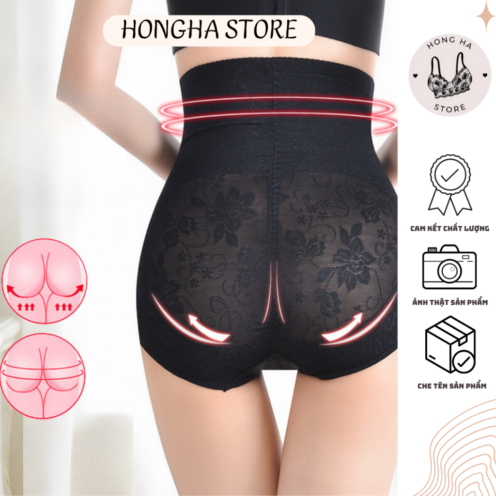 Quần gen nịt bụng cạp cao có khóa kéo nâng mông định hình