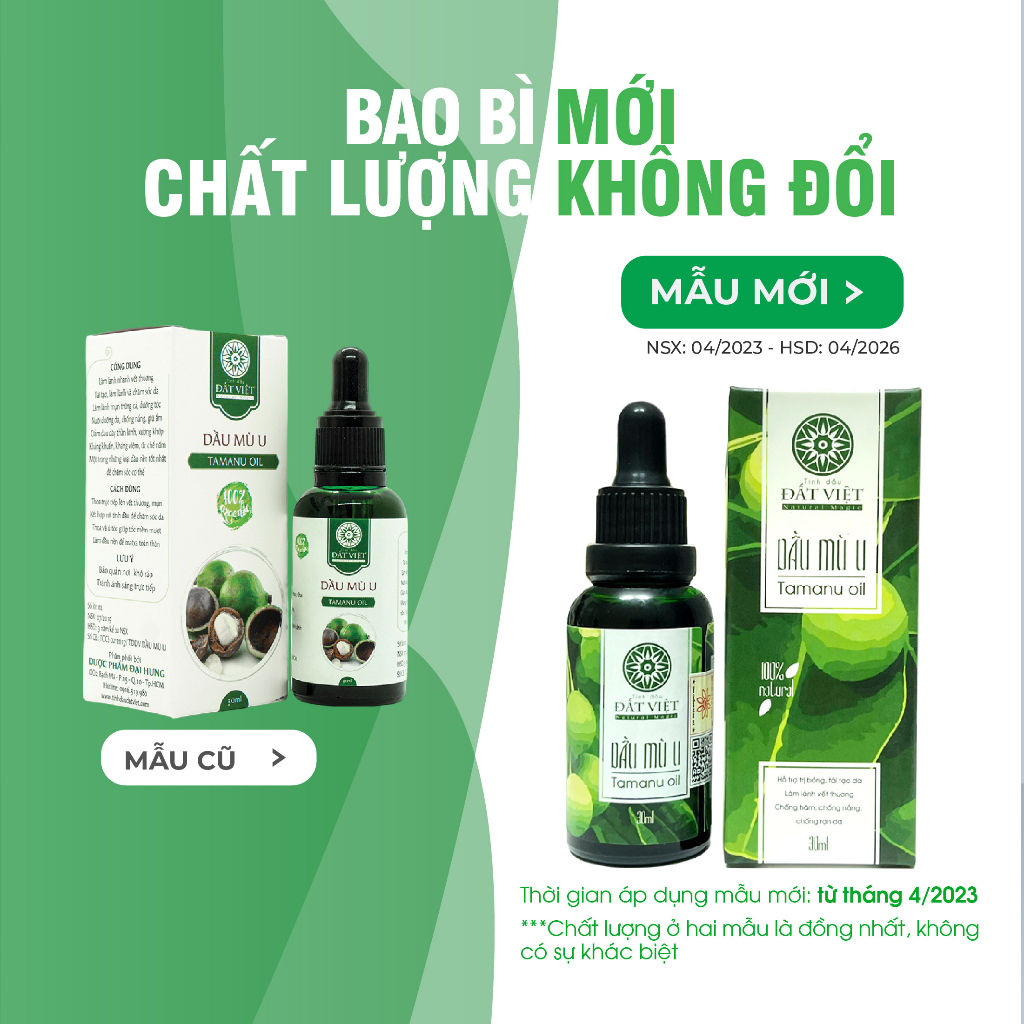 [Chính Hãng] Dầu Mù U Ép Lạnh Nguyên Chất 30ml 100% Organic - Làm lành vết bỏng, chăm sóc da | BigBuy360 - bigbuy360.vn