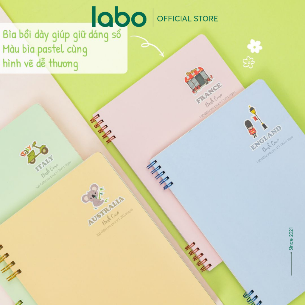 Vở Klong B5 Caro, Kẻ Ngang 120 200 Trang 100gsm Lò Xo Kép 2 Đầu Labo