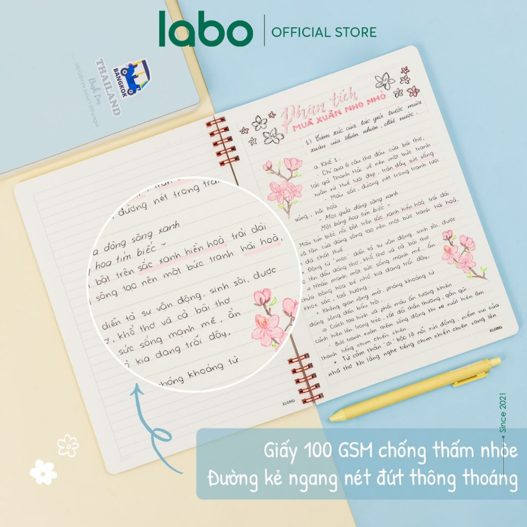 Vở Klong B5 Caro, Kẻ Ngang 120 200 Trang 100gsm Lò Xo Kép 2 Đầu Labo