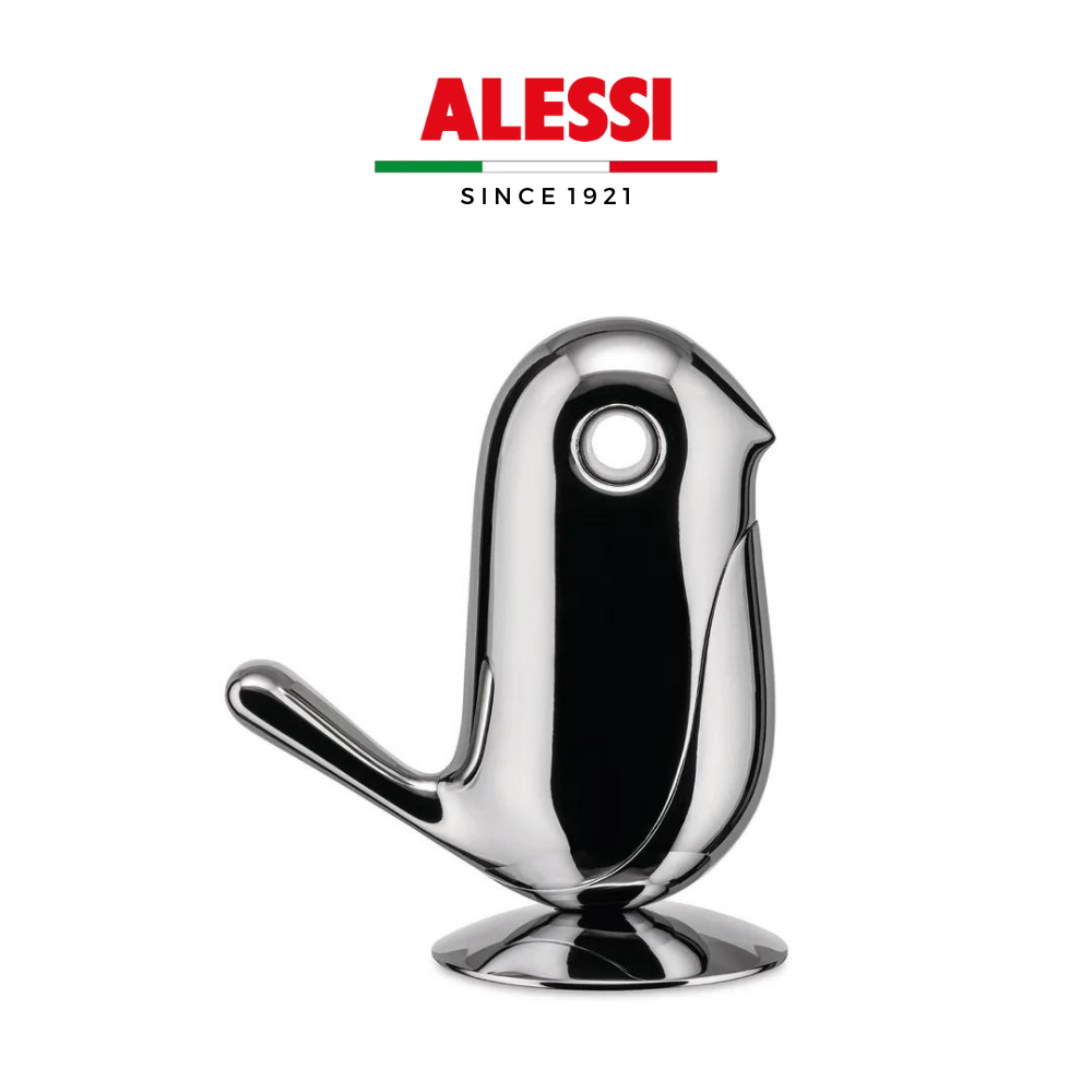 Hộp đựng kẹp ghim nam châm hình chú chim bằng thép không gỉ ALESSI CHIP - Hàng chính hãng