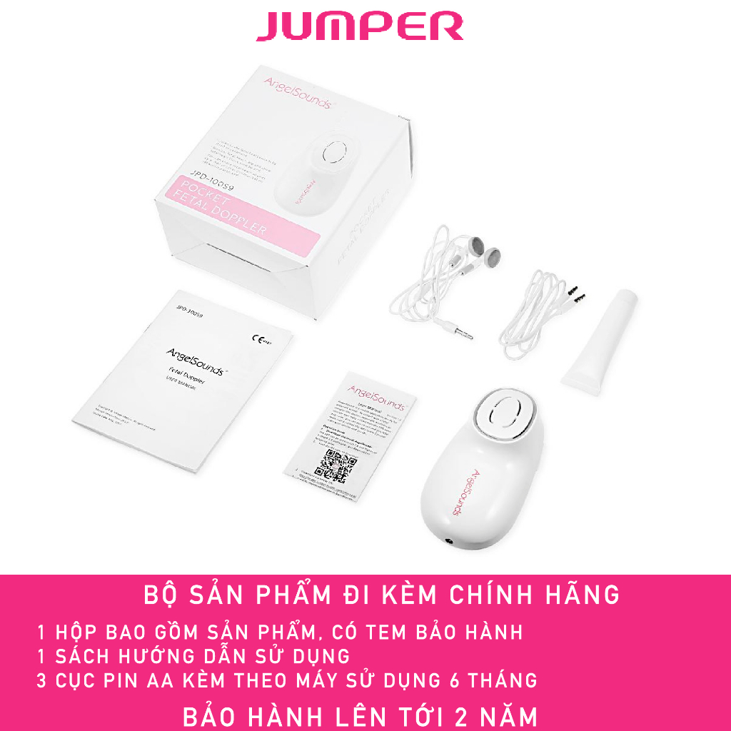 Máy theo dõi nhịp tim thai nhi cầm tay tại nhà Jumper JPD-100s9  có cảm biến tim thia bất thường