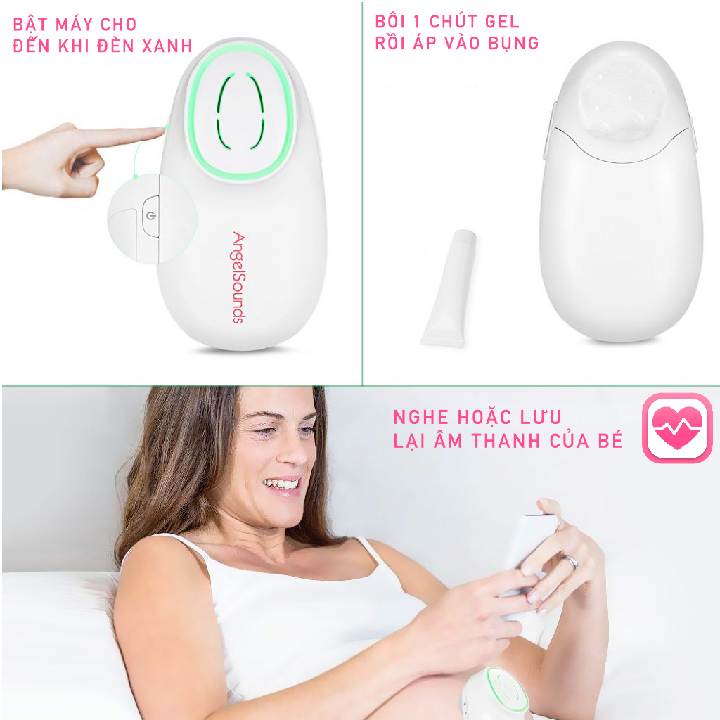 Máy theo dõi nhịp tim thai nhi cầm tay tại nhà Jumper JPD-100s9  có cảm biến tim thia bất thường