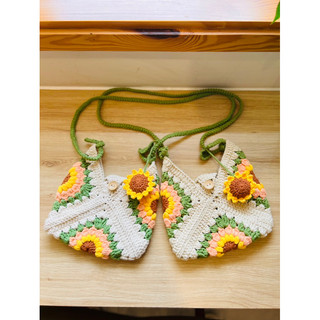 Túi len hoa hướng dương handmade