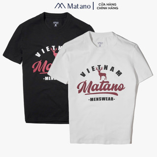 Áo thun nam cổ tròn MATANO AT076 form suông ngắn tay in họa tiết graphic tinh tế, vải cotton 4 chiều, thoáng mát