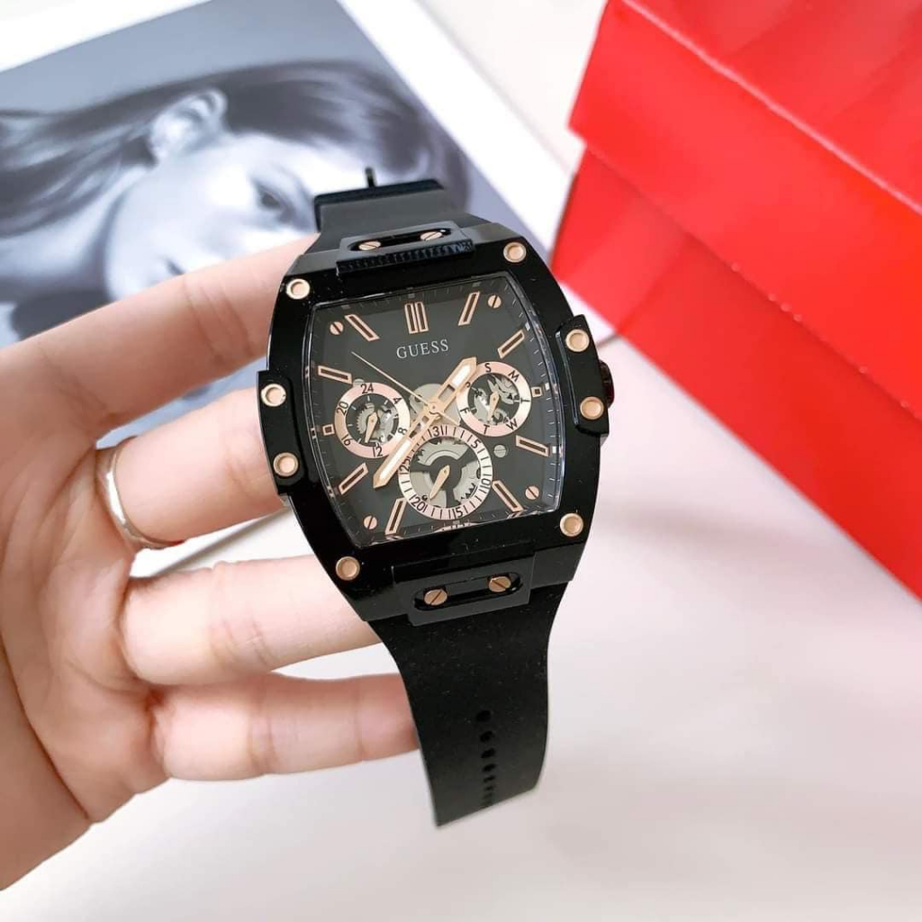 Đồng Hồ Nam Guess Black Silicone GW0203G8