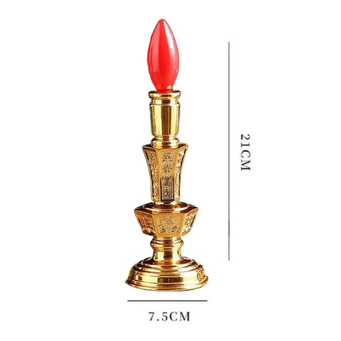Bộ 2 cây đèn cầy điện dùng pin để bàn thờ , Đèn thờ tổ tiên, phật, thổ địa, thần tài, đèn ban thờ... V.V