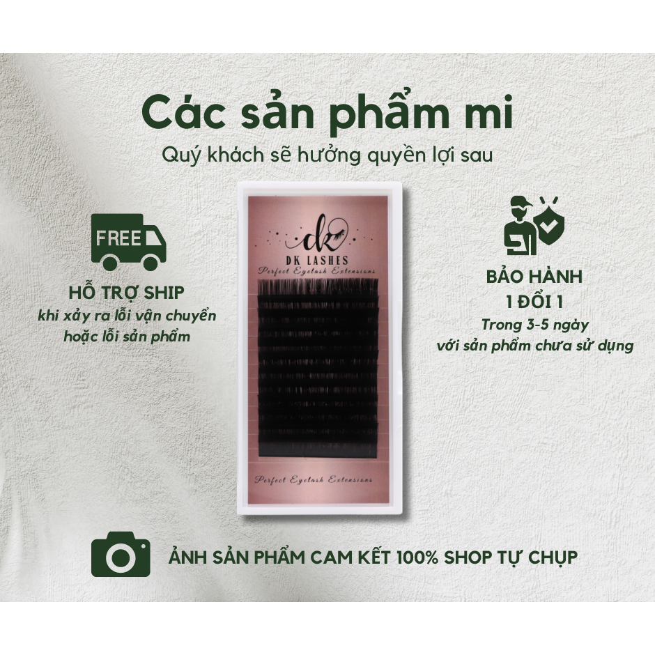 Mi tàng hình -Mi em bé mix size - 8mm-14mm - Mi giống mi thật đến 95%-Nối mi mà như không nối