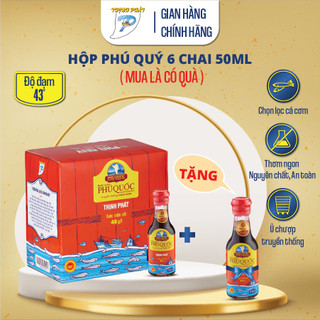 Nước mắm truyền thống Phú Quốc Thịnh Phát - Hộp Phú Quý 50ml x 6 chai 43 độ đạm