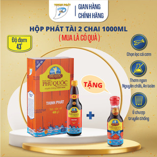 Nước mắm truyền thống Phú Quốc Thịnh Phát 43 độ đạm nguyên chất, đậm đà- Hộp 2 chai Phát Tài 1 lít
