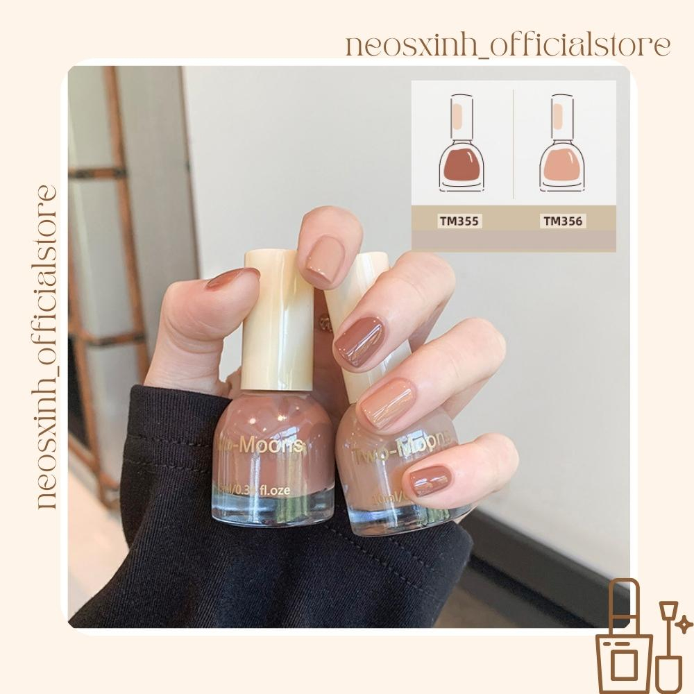 Sơn Móng Tay Twomoons SET 2 LỌ #1 Nude Đen Trắng Kim Tuyến Pastel - Neosxinh Nails