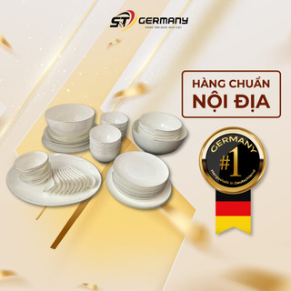 Bộ bát đĩa sứ imperial 50 món trắng viền bạc gồm set thìa cao cấp sang trọng nội địa séc germanysnt 290110
